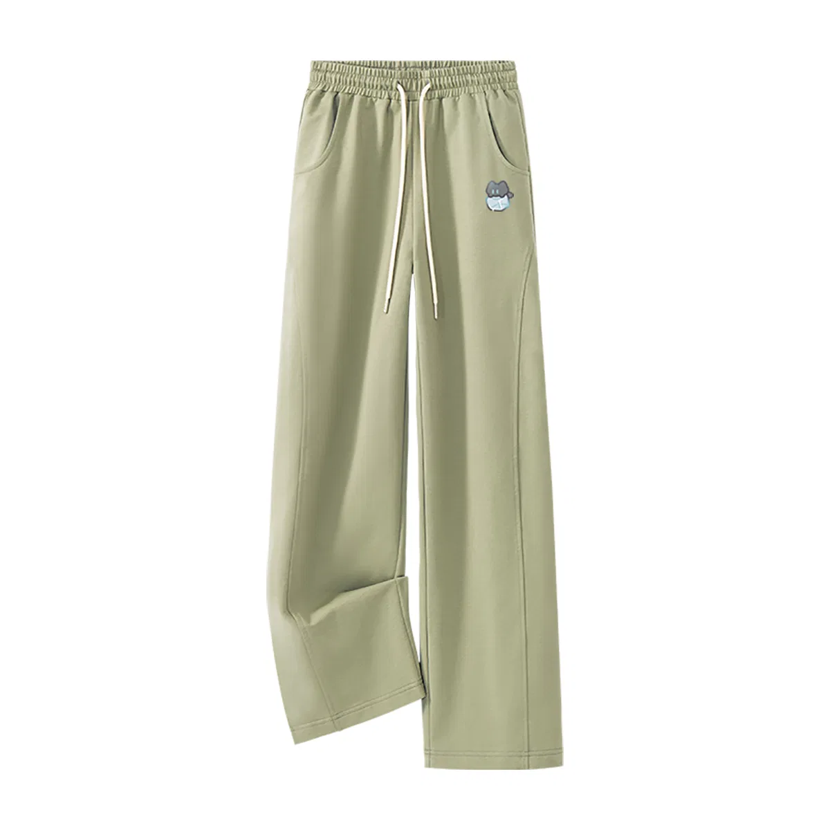Детские широкие брюки Ice Cube Cat Pants Logo MINISO, Mustard Green