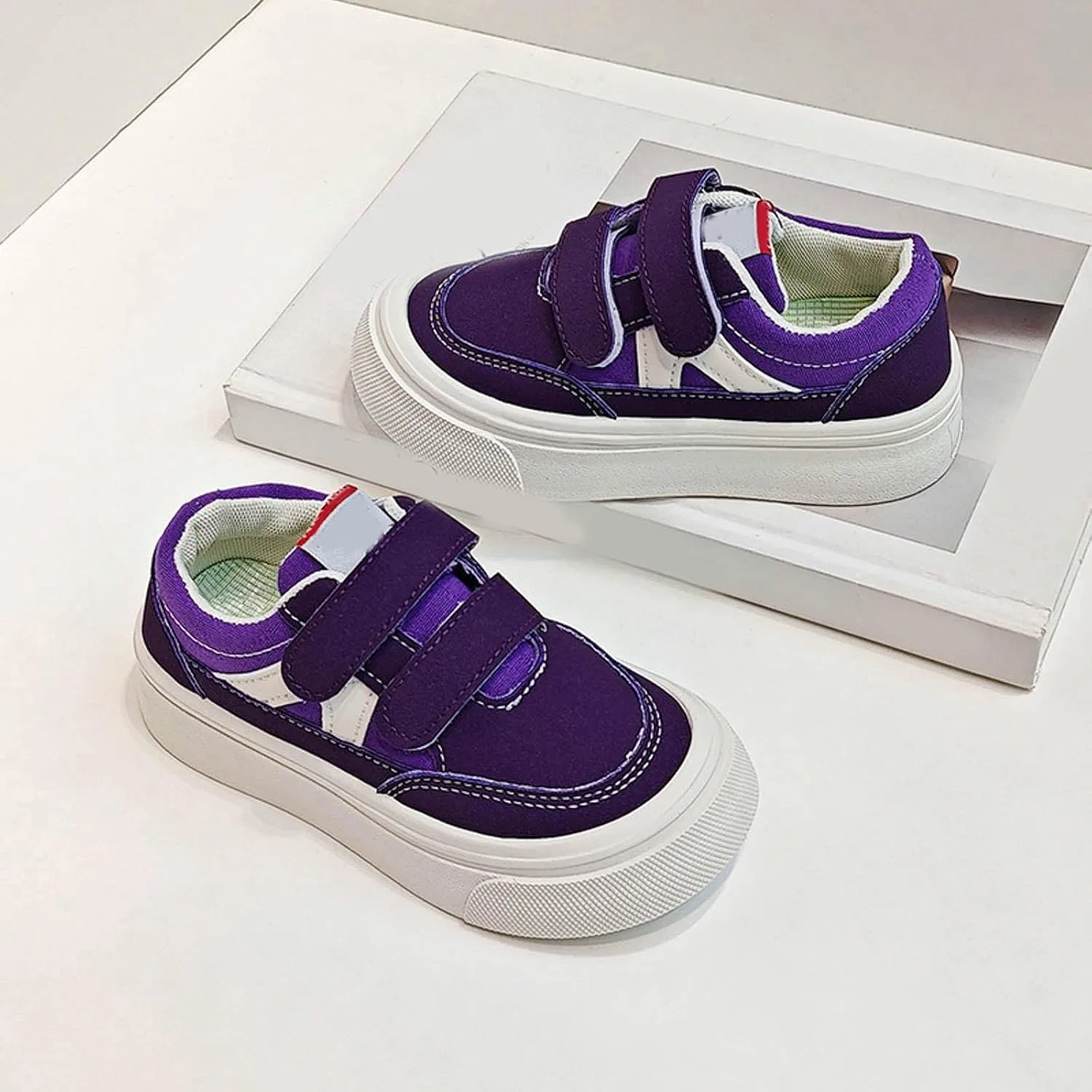 Детские кроссовки на платформе с закрытым носком для девочек, Purple — фото 3