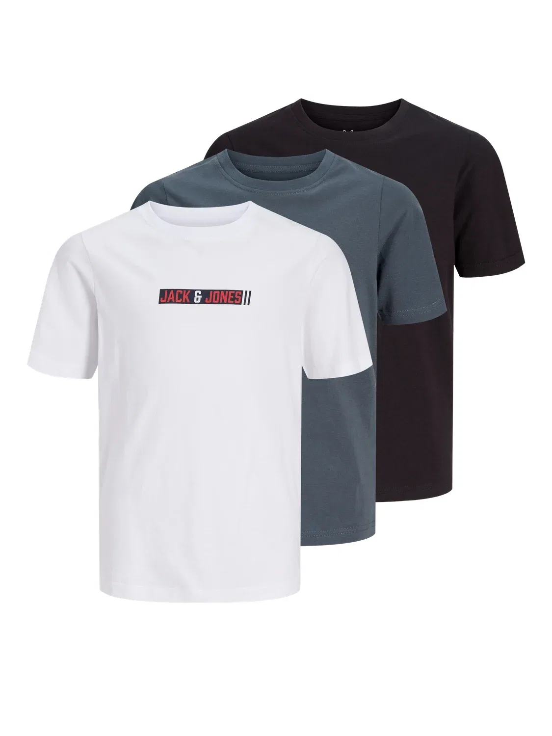 Футболка базовые с круглым вырезом комплект из 3 футболок Jjmunk Jack & Jones Junior, черный
