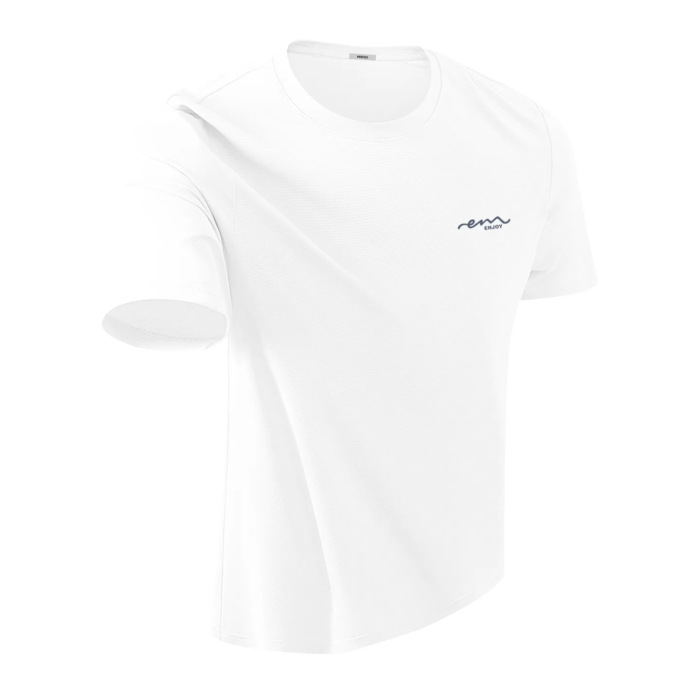 Футболка детская с коротким рукавом MINISO, Ice Silk Breathable Sun Protection Dark Gray (Ink Blue Flowing Chest Logo) — фото 4