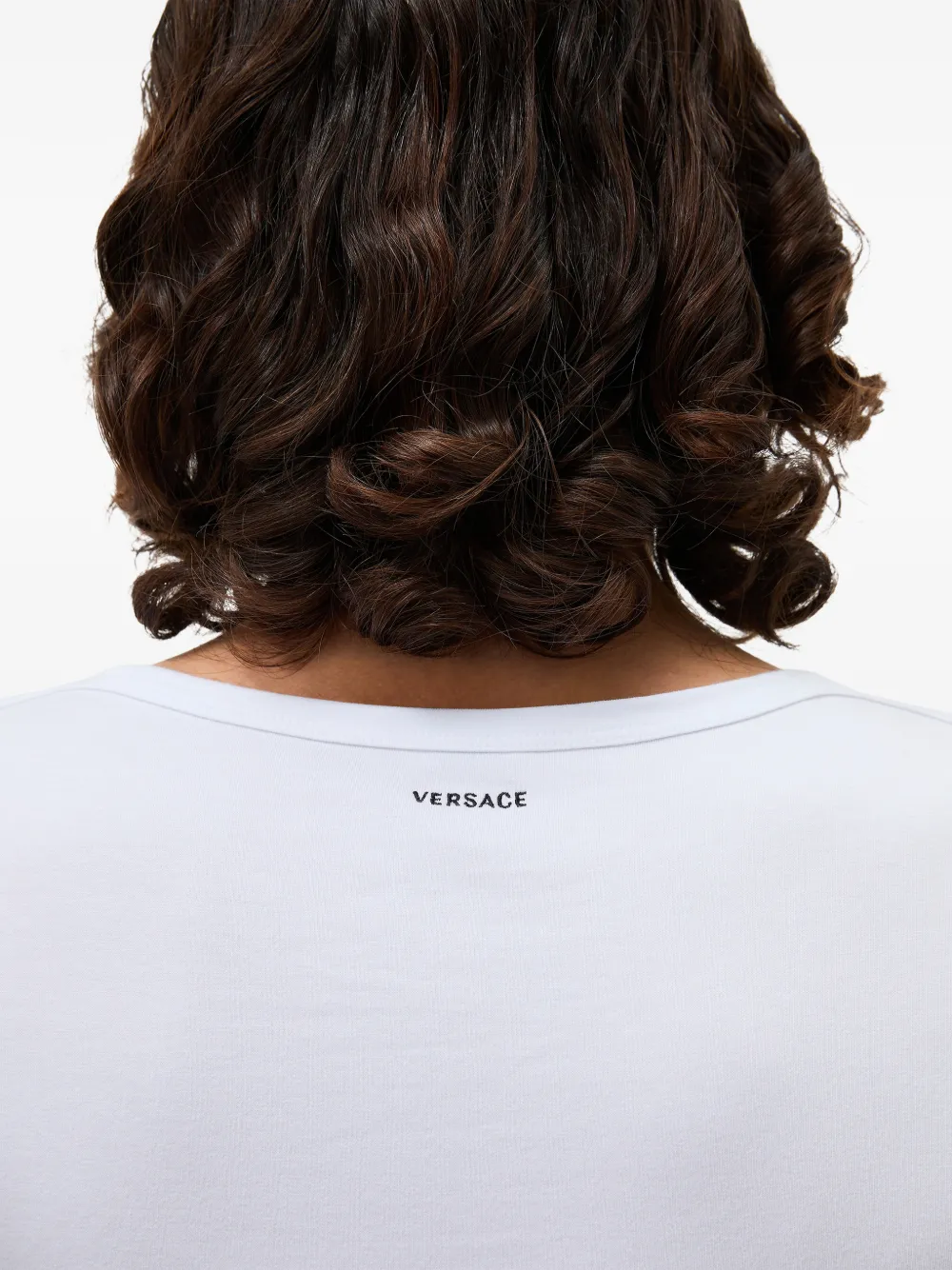Футболка Versace Embroidered Cotton, белый — фото 4