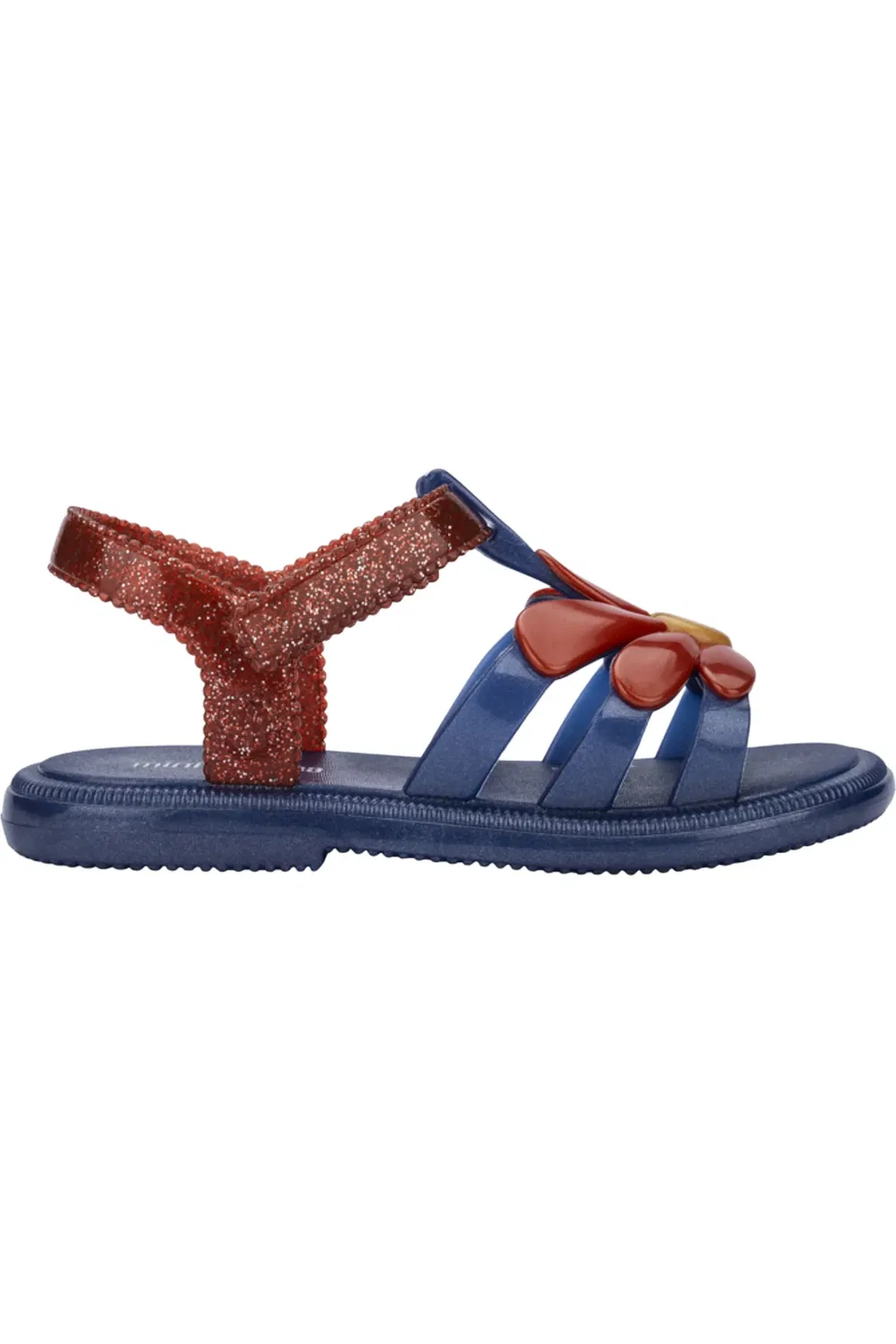 Сандалии детские с цветочными аппликациями Hip Bloomy Jelly Mini Melissa, синий/красный — фото 2