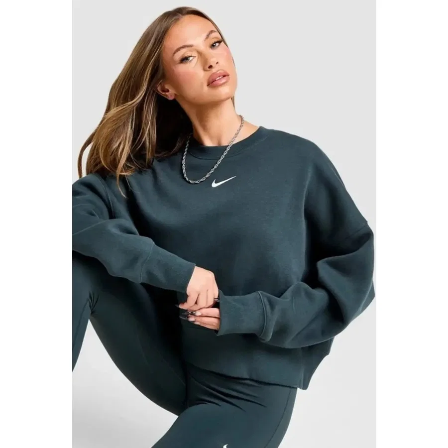 Женский свитшот оверсайз с флисом Sportswear Essentials Collection Nike, Petroleum Blue