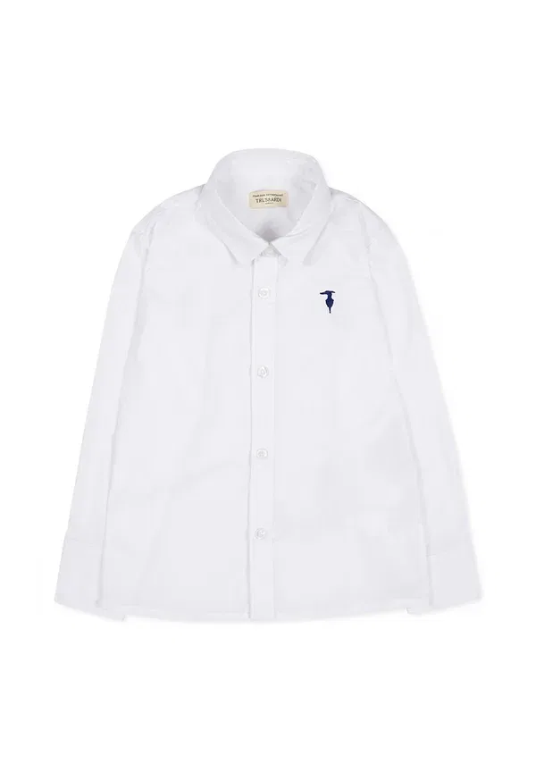 Рубашка из хлопка Camicie Tru Trussardi Junior, белый