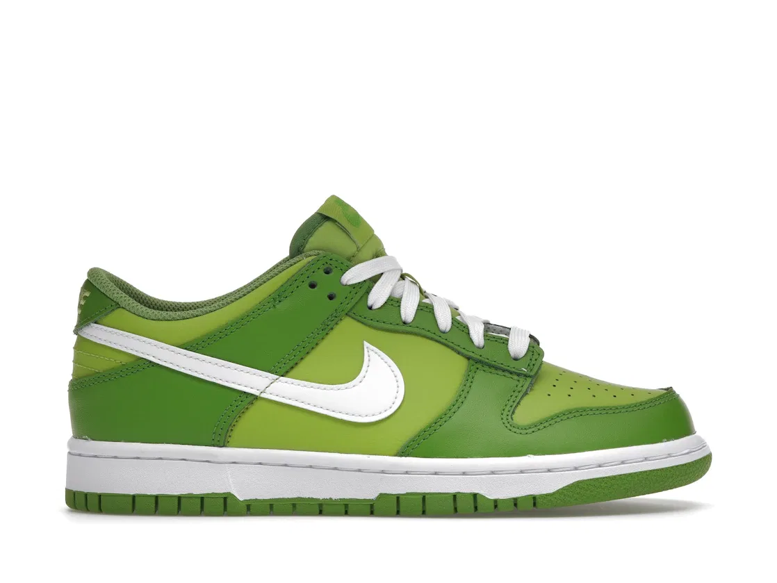 Детские кроссовки с перфорированным носком Nike Dunk Low Nike, Chlorophyll/White/Vivid Green