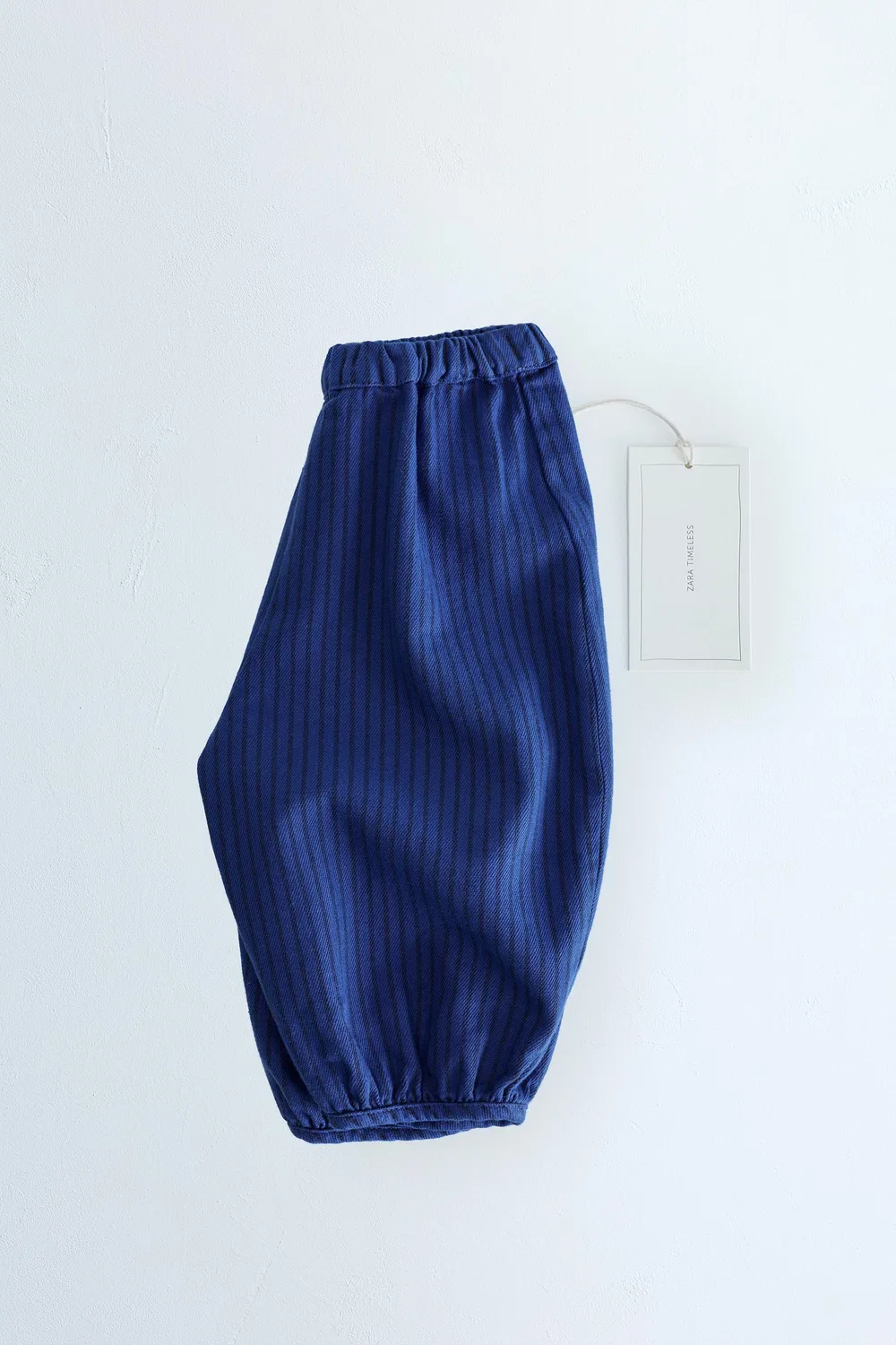 ZARA TIMELESS - Полосатые брюки-баллоны из саржи, Blue — фото 4
