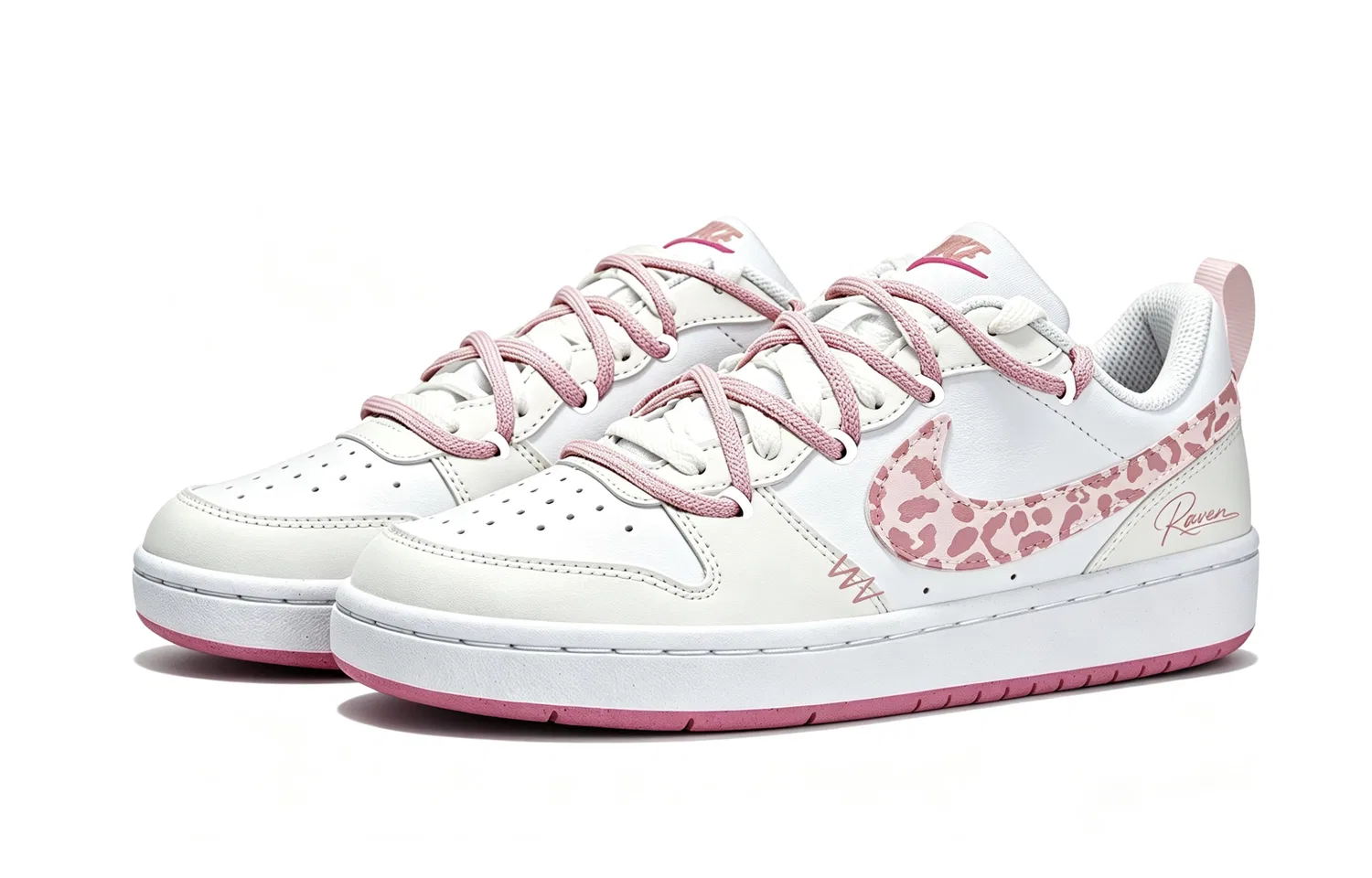 Детские скейтборд-кроссовки Nike Court Borough с низким верхом DV5456-111, цвет Beige Pink — фото 4