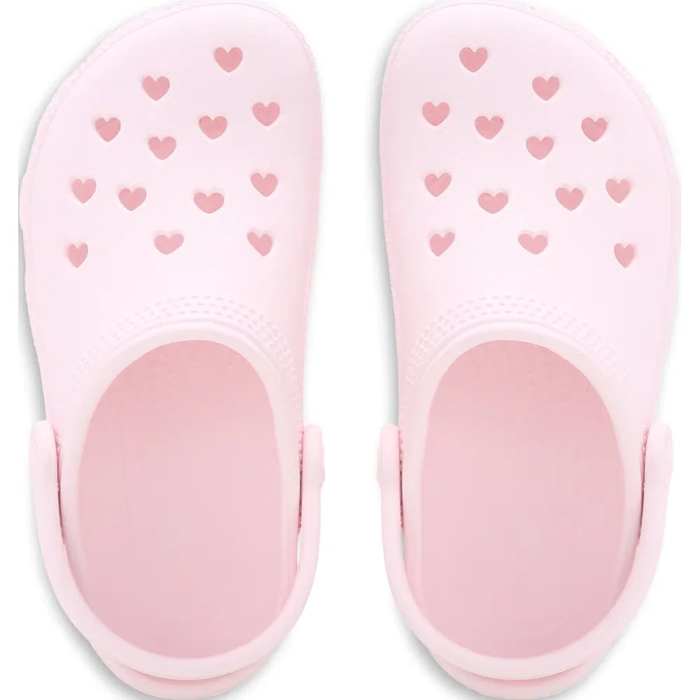 Классические детские сабо с вырезанным сердечком Crocs, Pink Bubble Ice — фото 4