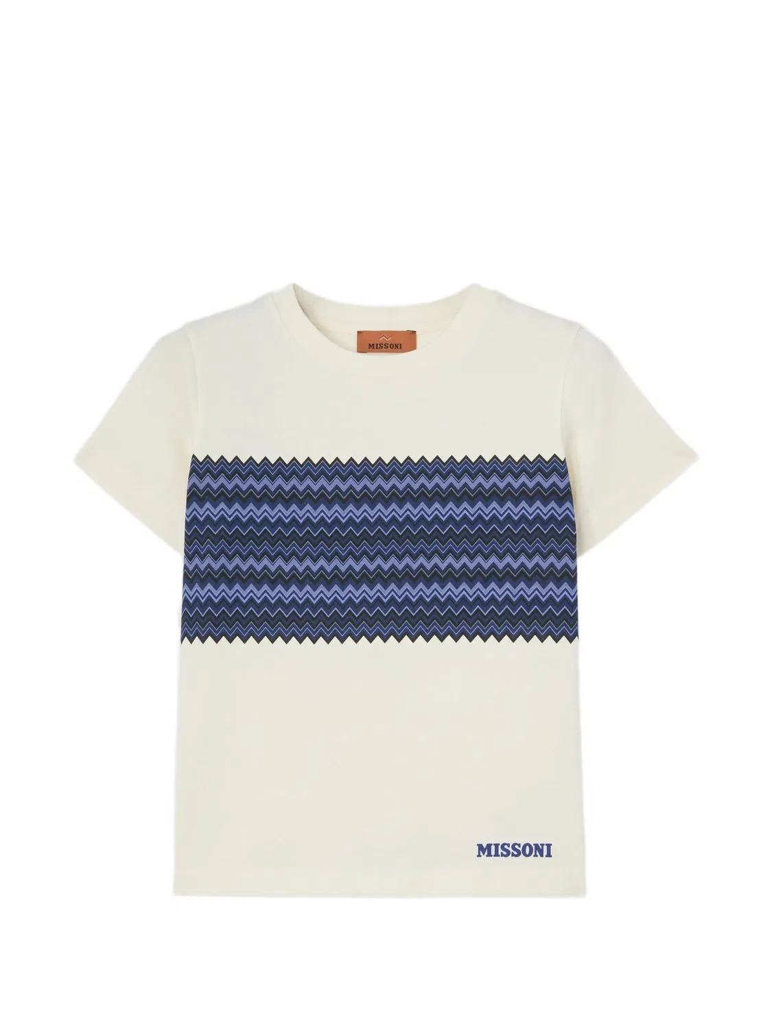 Футболка с узором зигзаг Missoni Kids, нейтральные цвета