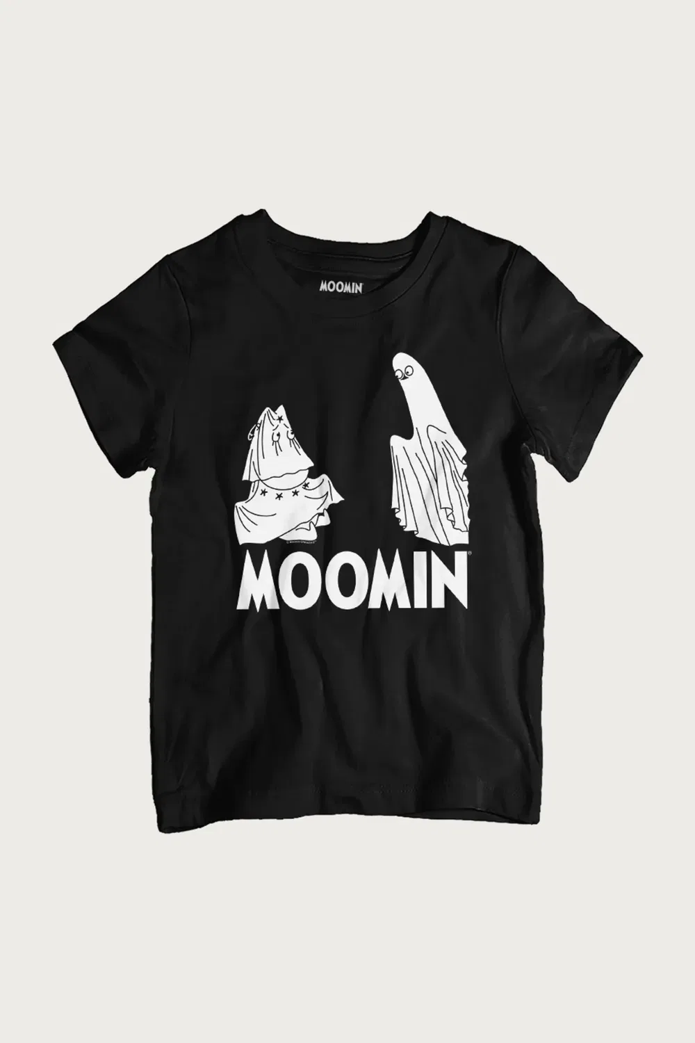 Футболка с принтом Troll in costume scared by ghost Moomin, Black — фото 2