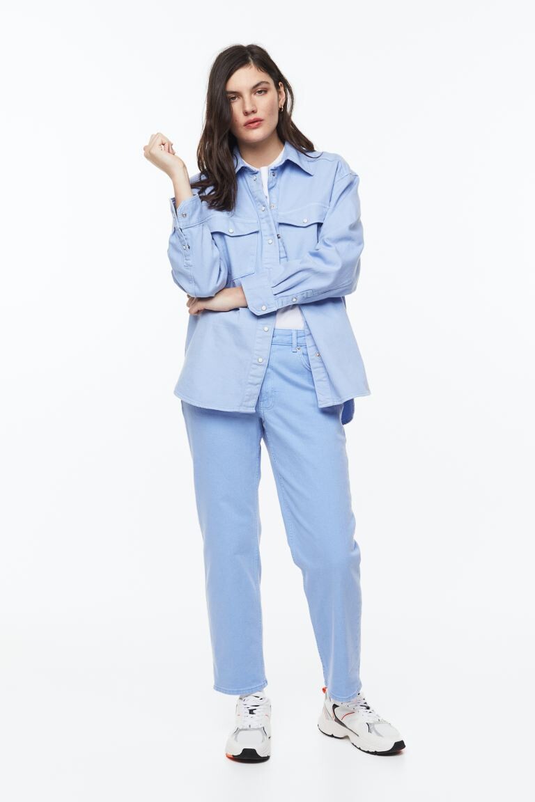 

Узкие классические джинсы до щиколотки H&M, светло-синий