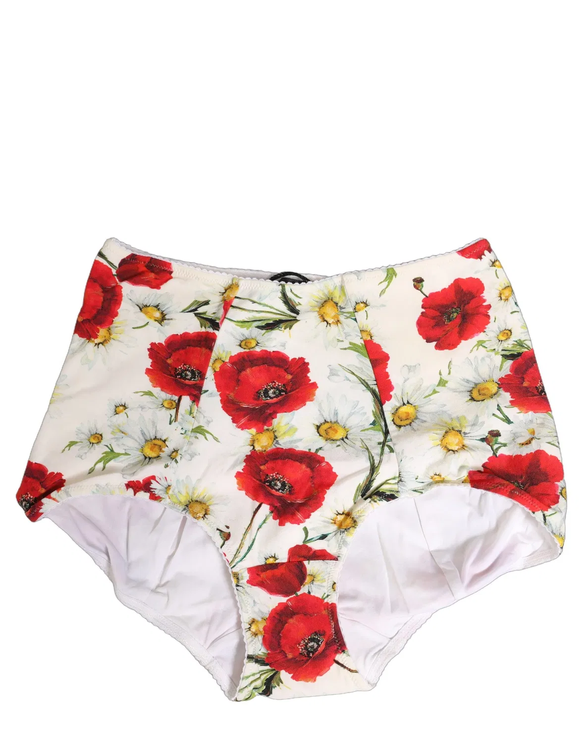 Женские трусы с высокой посадкой с цветочным принтом Dolce & Gabbana, White — фото 2