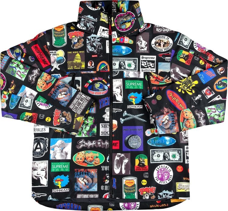 

Куртка Supreme GORE-TEX Stickers Shell Jacket 'Black', черный