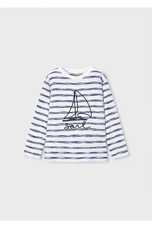 Детская футболка для мальчиков с длинным рукавом Summer Boys' Striped Long Sleeve Tshirt Mayoral, Navy Blue