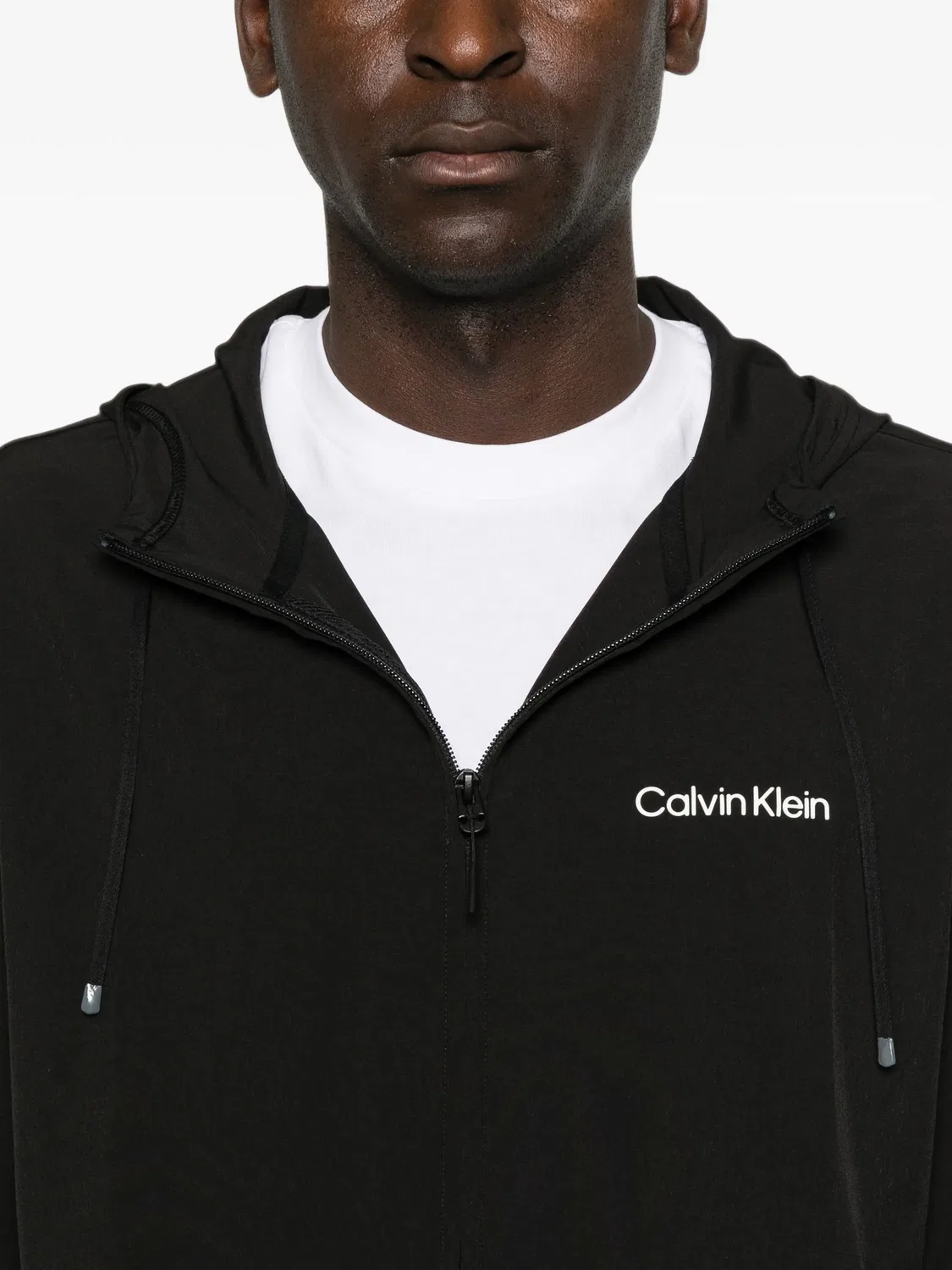 Куртка с капюшоном на молнии черная Calvin Klein, черный — фото 2