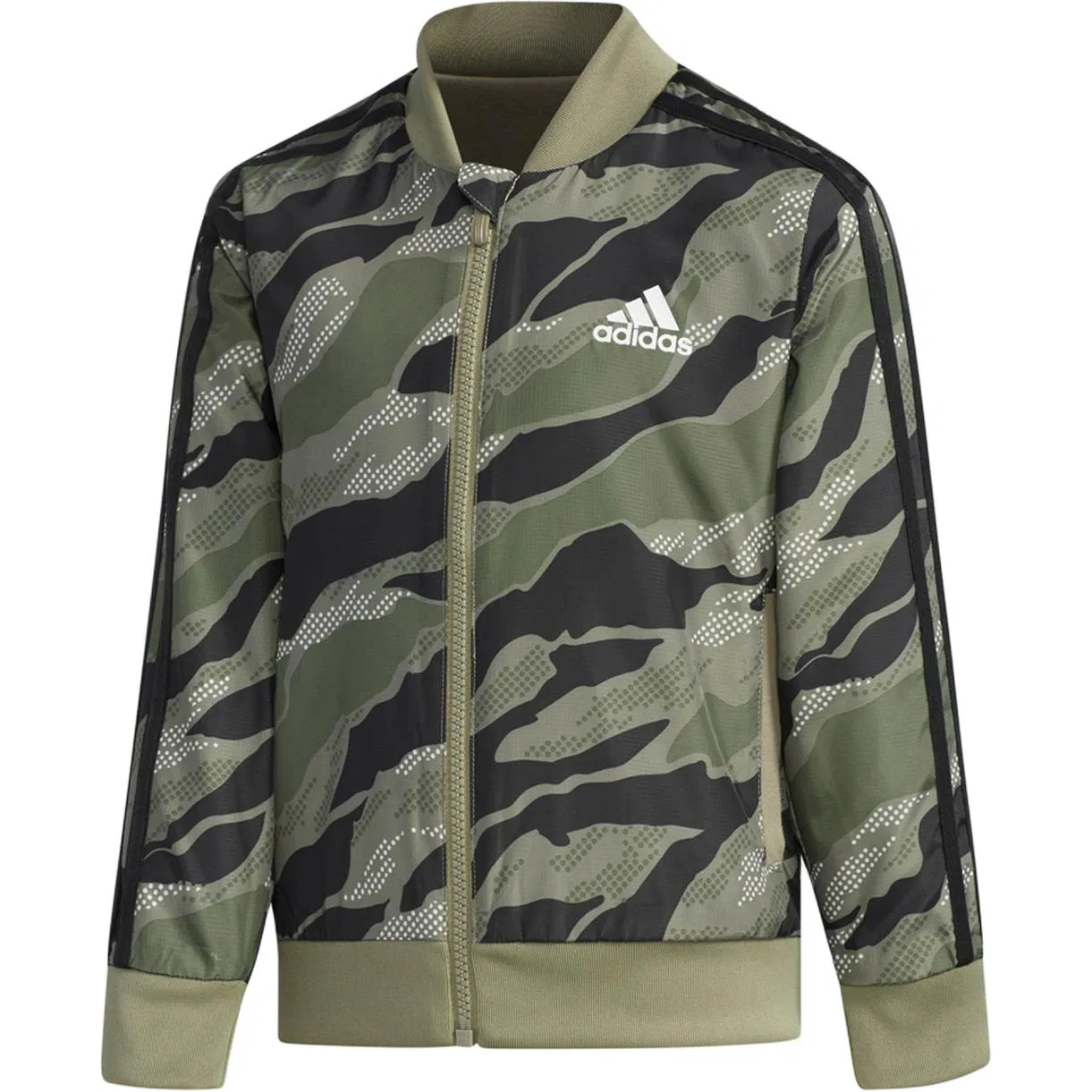 Детская куртка с воротником-стойкой Moderate Adidas, Green/Black — фото 3