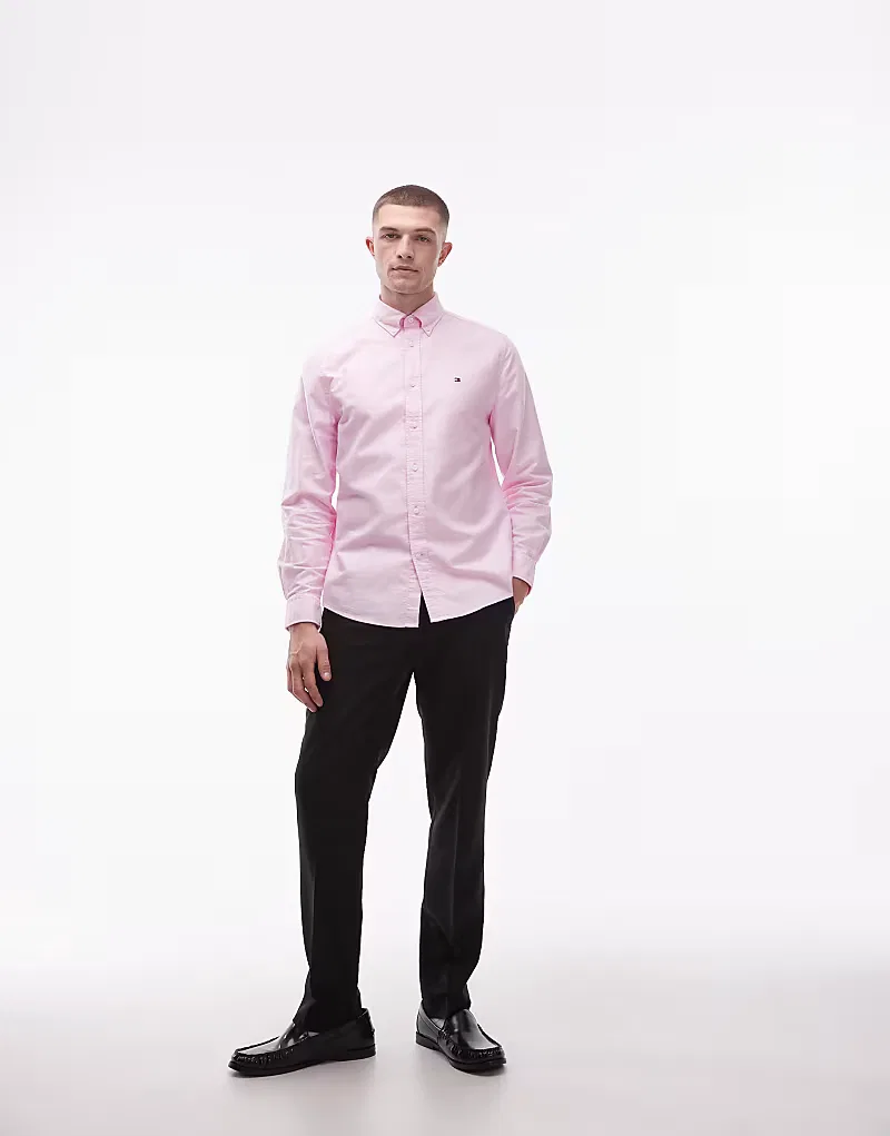 Рубашка с длинным рукавом Tommy Hilfiger Heritage Oxford, розовый — фото 2