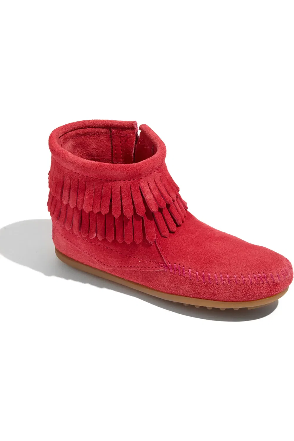 Детские ботинки с бахромой Double Fringe Minnetonka, ярко-розовый