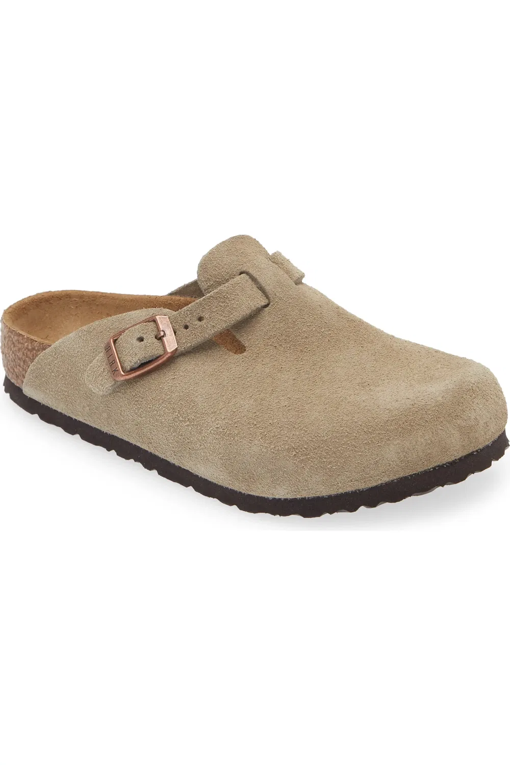 Детские клоги из замши с контурной стелькой Boston Birkenstock, бежевый