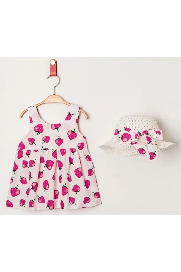 Детское платье для девочек с принтом Sweet Strawberry Print Chicsy Baby, Red