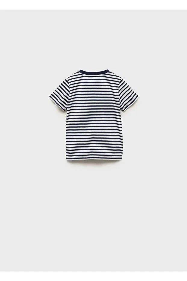 Детская футболка для мальчиков с принтом Mango Baby, Navy Blue — фото 3