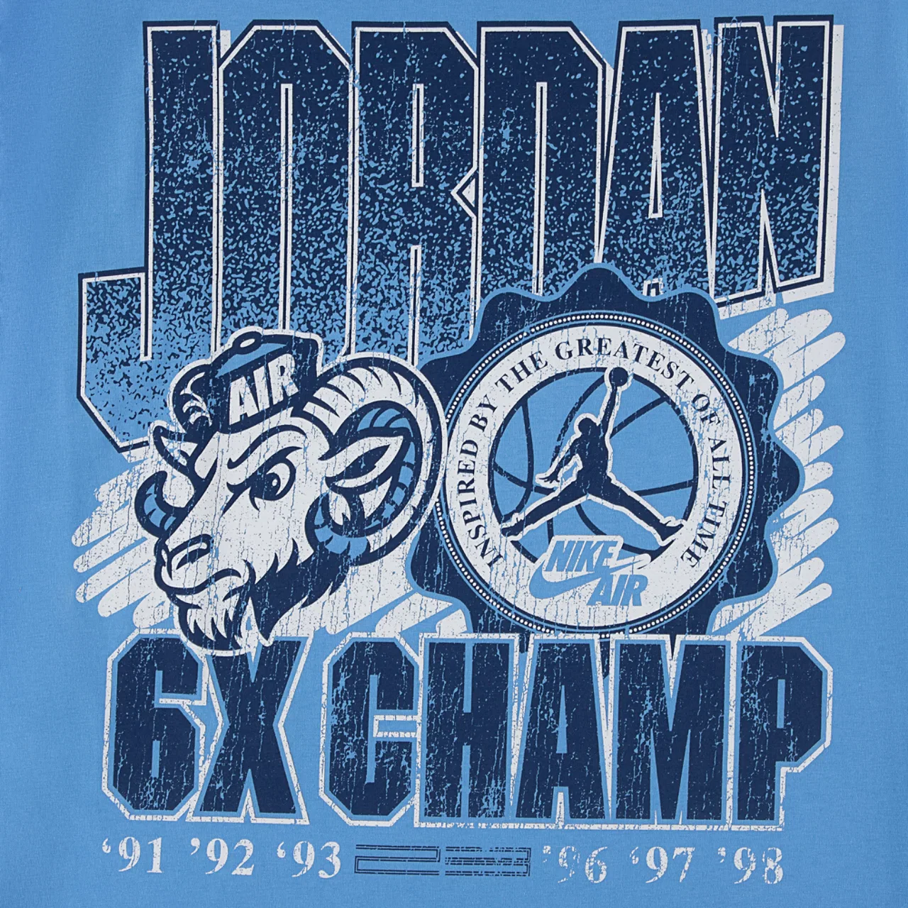 Детская футболка с принтом AJ11 UNC Retro Goat Jordan, Blue Blue — фото 3