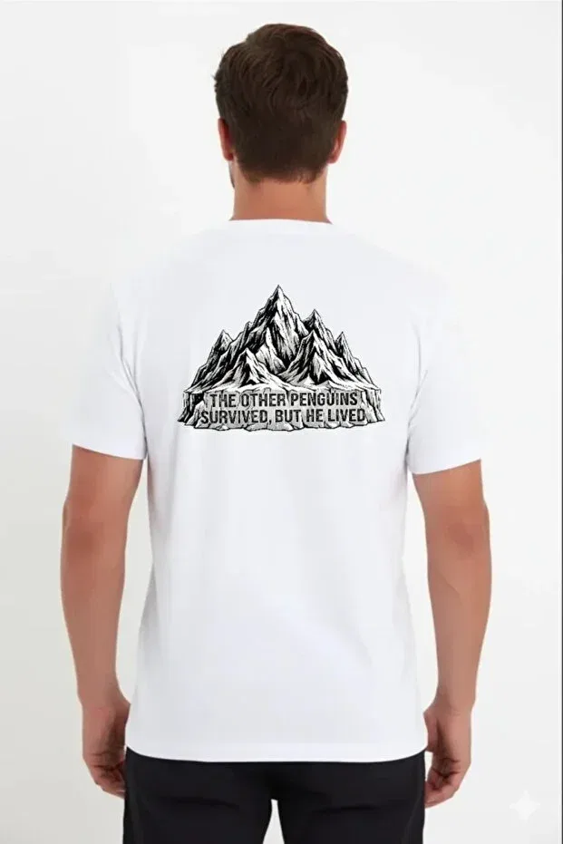 Мужская футболка с принтом Nihilist Penguin Themed Vella Moda, White