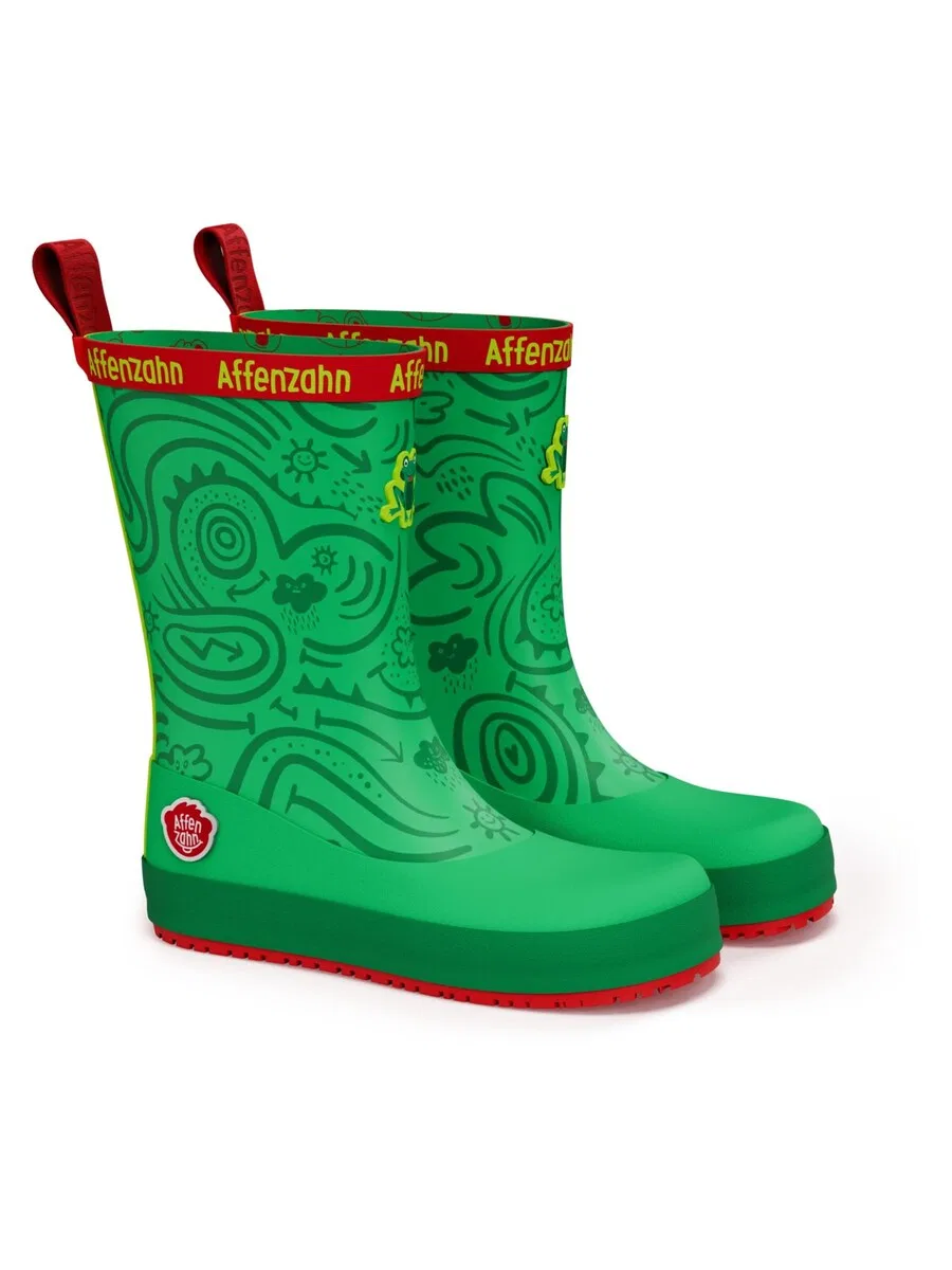 Резиновые сапоги Affenzahn 'Gummistiefel Vegan Plashy' зеленого цвета — фото 2