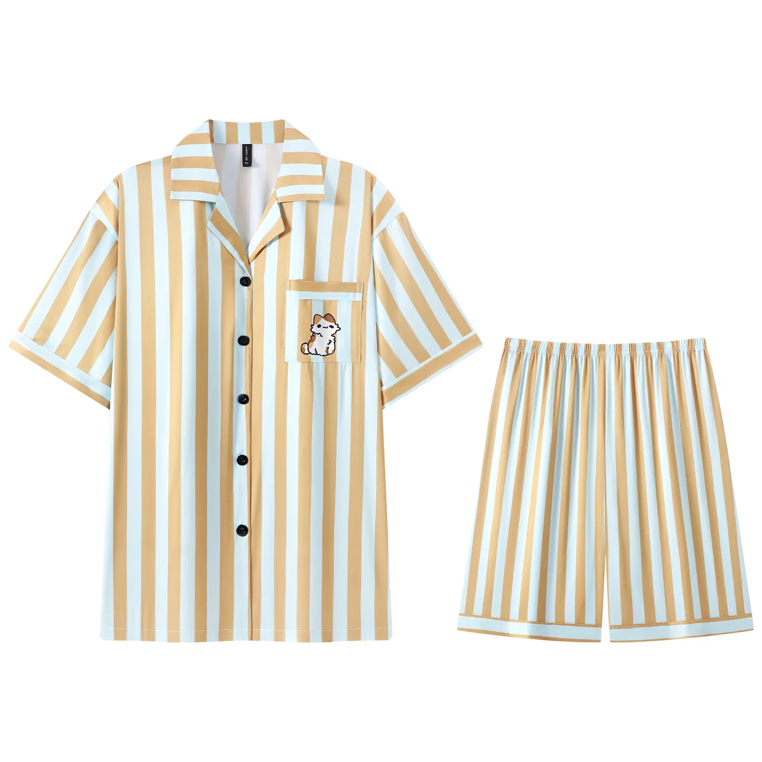 Комплект пижам детский с коротким рукавом Gongdie, Yellow-Men's