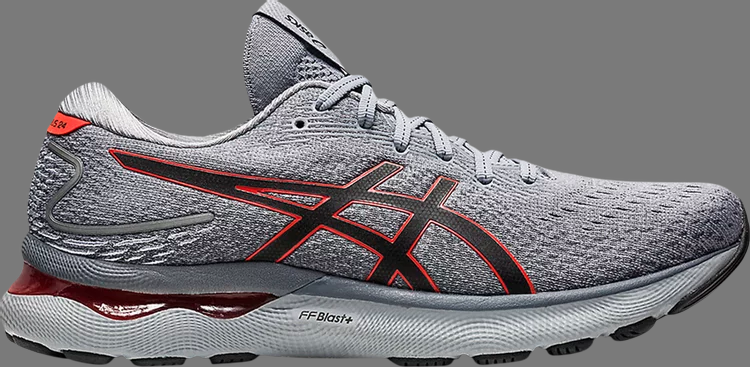 Кроссовки gel nimbus 24 'sheet rock cherry tomato' Asics, серый - фото