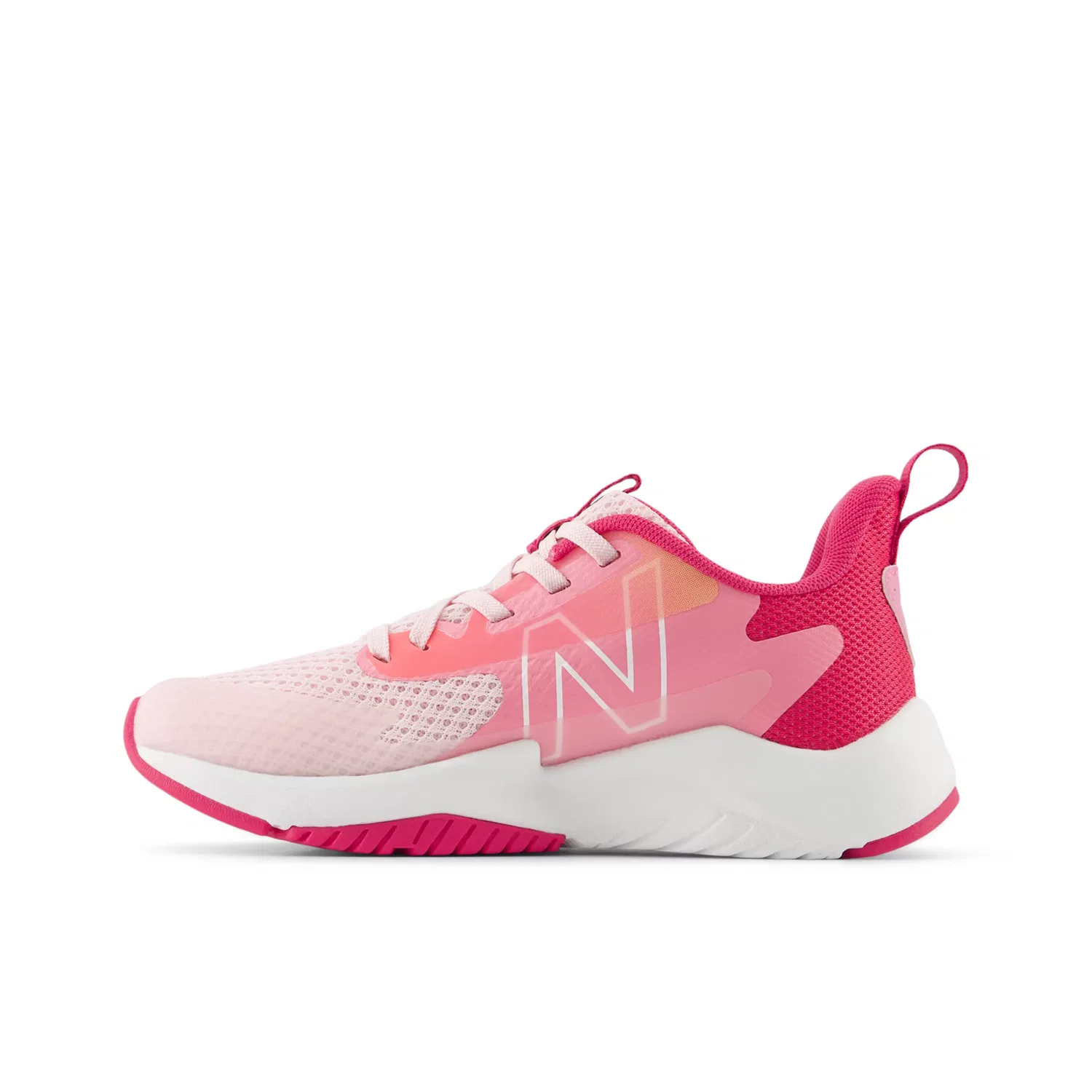 Детские кроссовки с дышащей сеткой Rave Run v2 New Balance, Rose Sugar With Carnival Pink And Signal Pink — фото 3