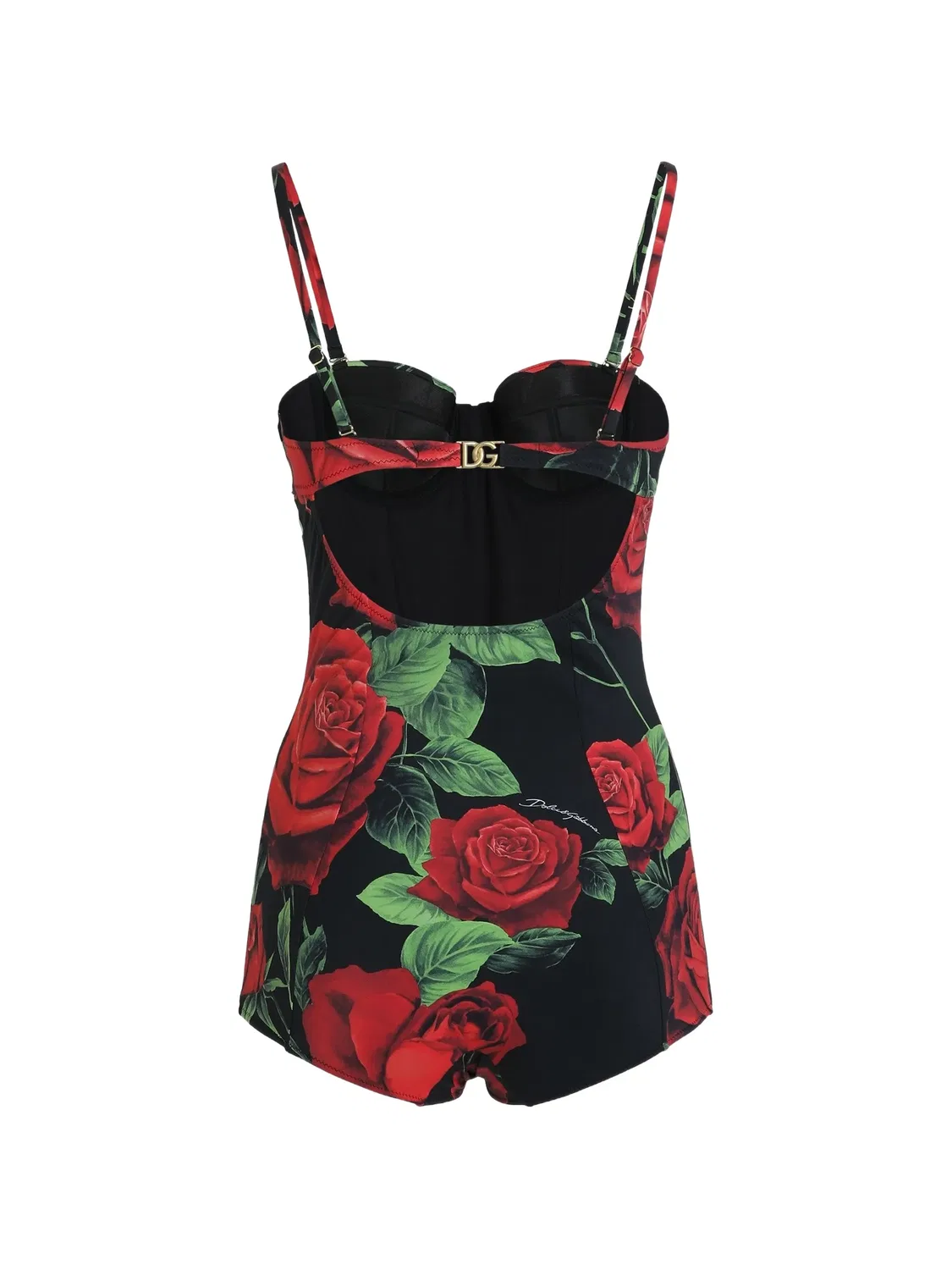 Слитный купальник Balconette с цветочным принтом Dolce & Gabbana, красный — фото 2