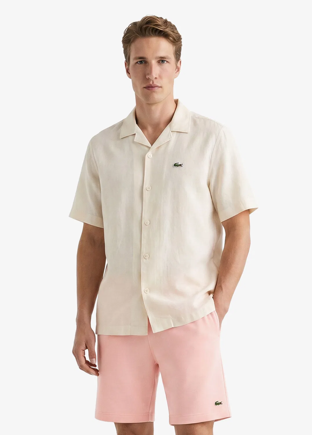 Рубашка мужская Relaxed Fit Lacoste, кремовый — фото 2