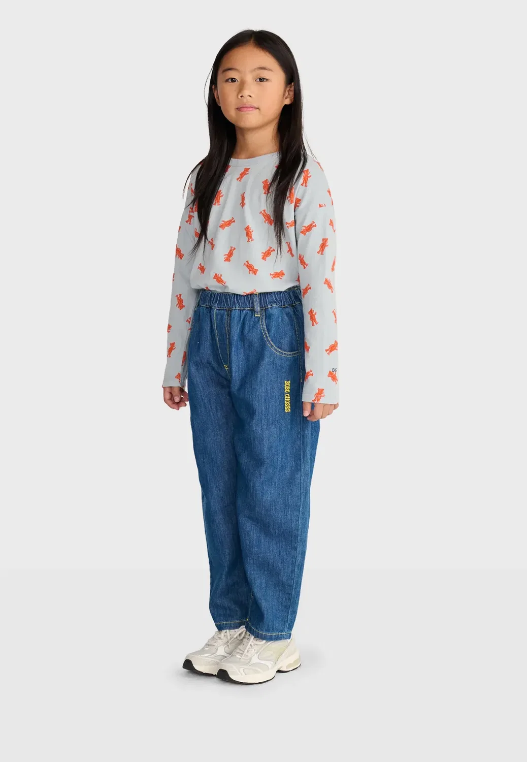 Джинсы унисекс Taxi с биркой «саурус» - свободного кроя Bobo Choses, Dark Blue Denim — фото 4