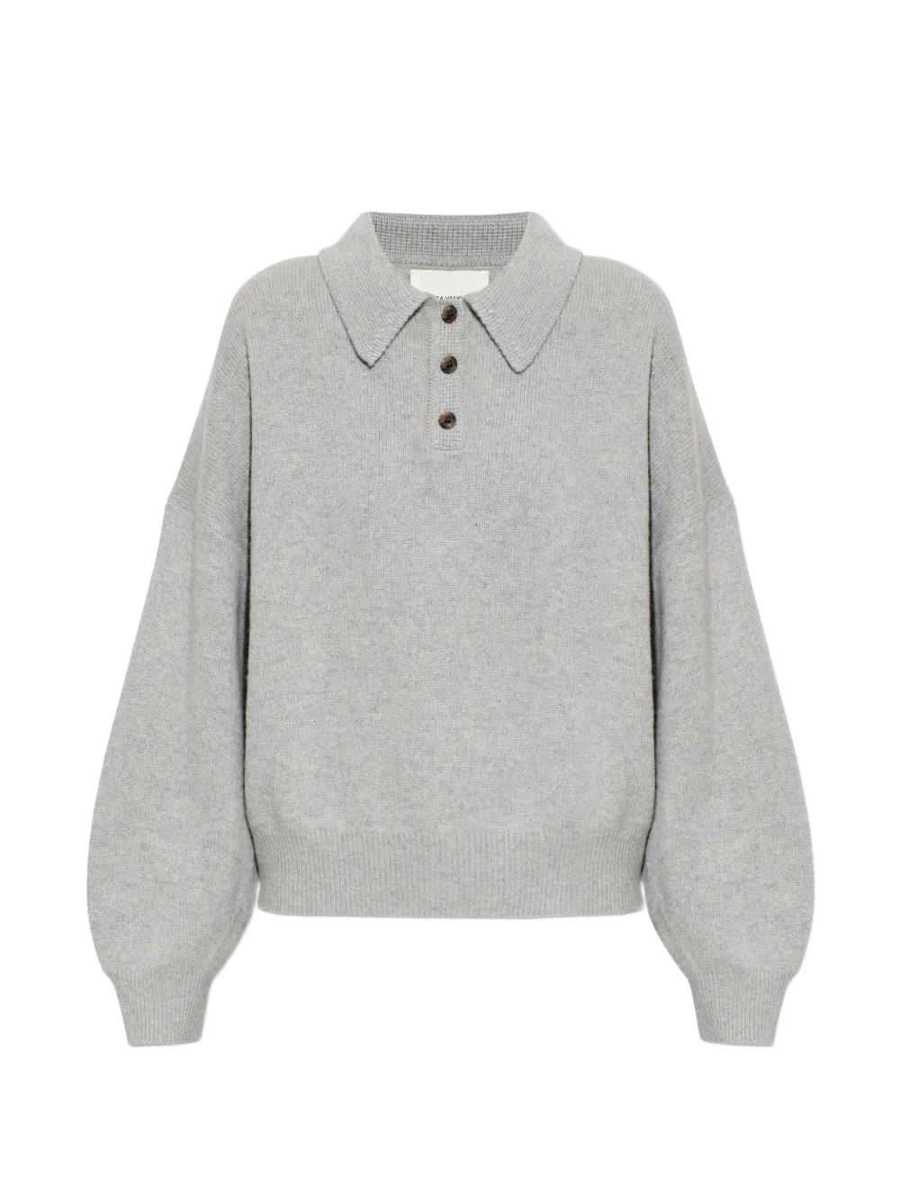 

Вязаный топ Etta на пуговицах с воротником Lisa Yang, серый