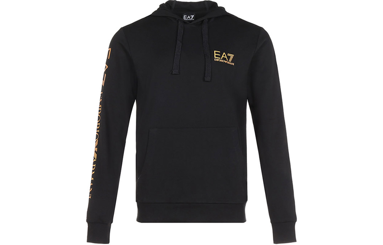 EMPORIO ARMANI Толстовка EA7 мужская черная gold — фото 3