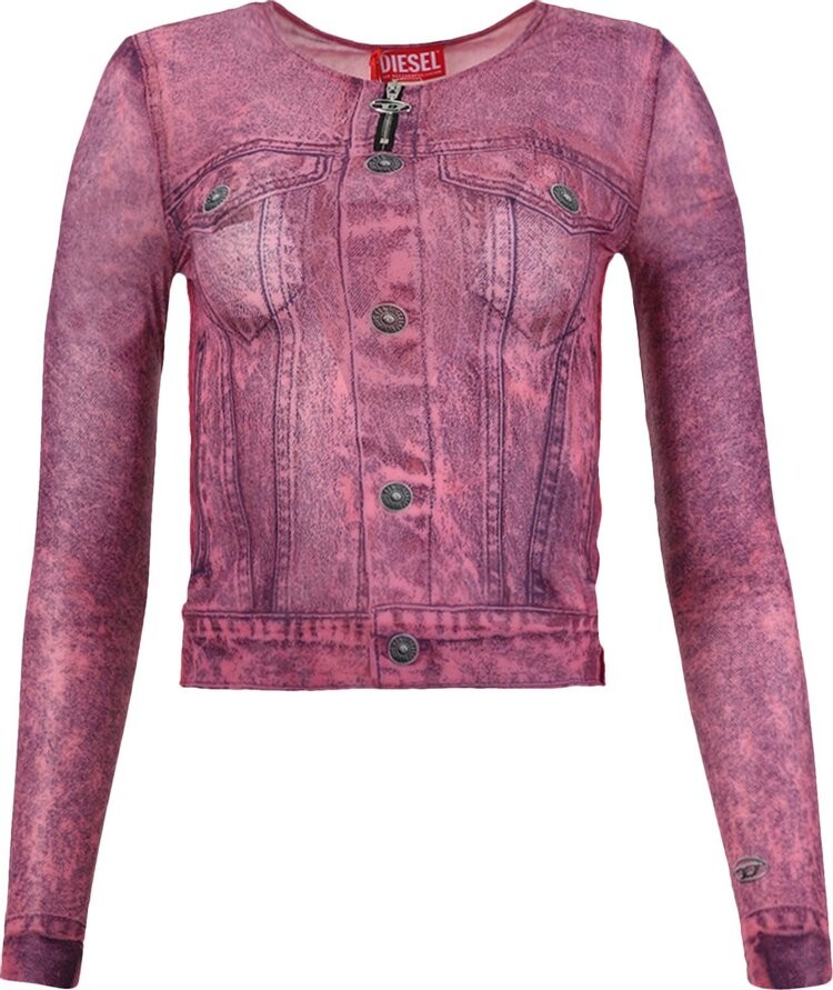 

Лонгслив Diesel Trompe L'Oeil Denim Long-Sleeve Top 'Rose', розовый