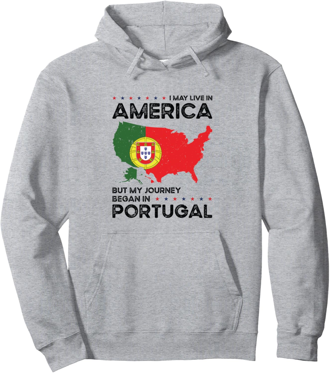 

Португалия Американский патриот Американская выращенная Португалия Худи с американским флагом May Live In America My Journey Began In Portugal, серый
