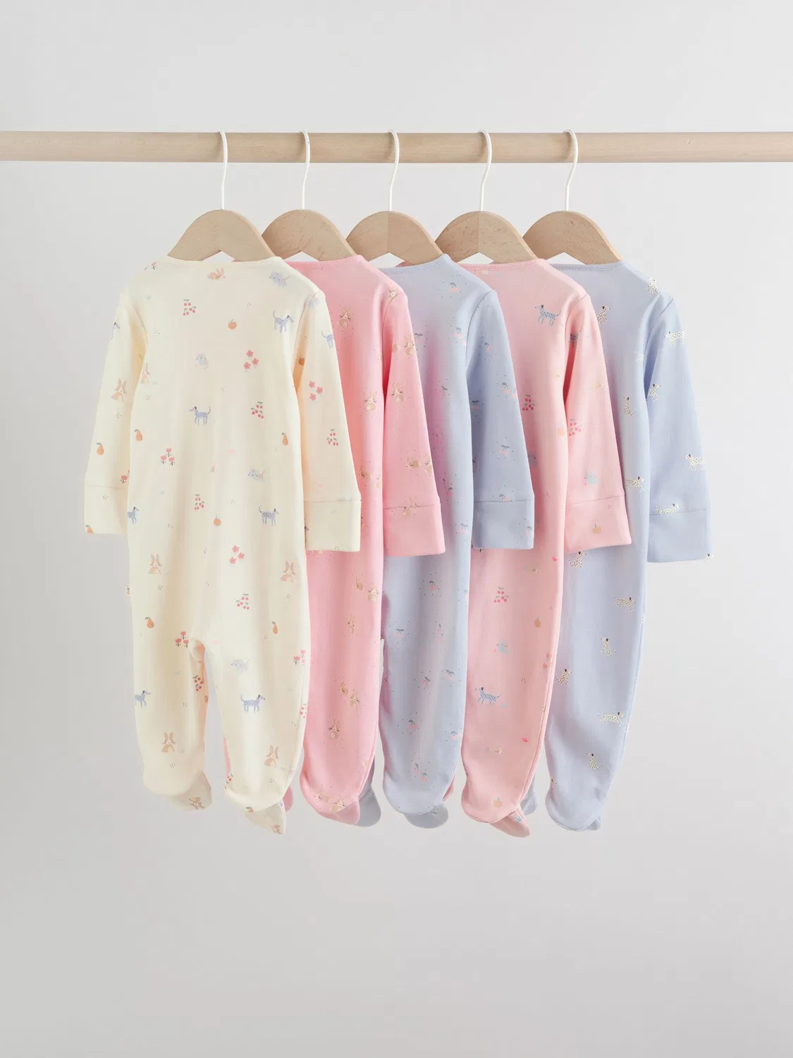 Комплект боди с длинным рукавом и слипов, 5 шт, Multi Pastel Character Next, мульти пастель — фото 2