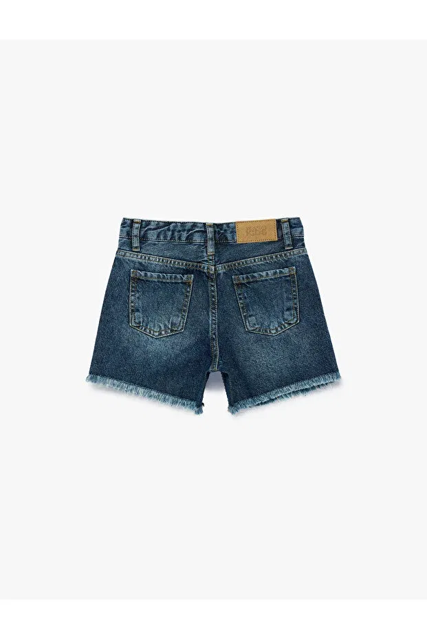 Детские шорты для девочек свободного кроя Koton, Middle Indigo — фото 4