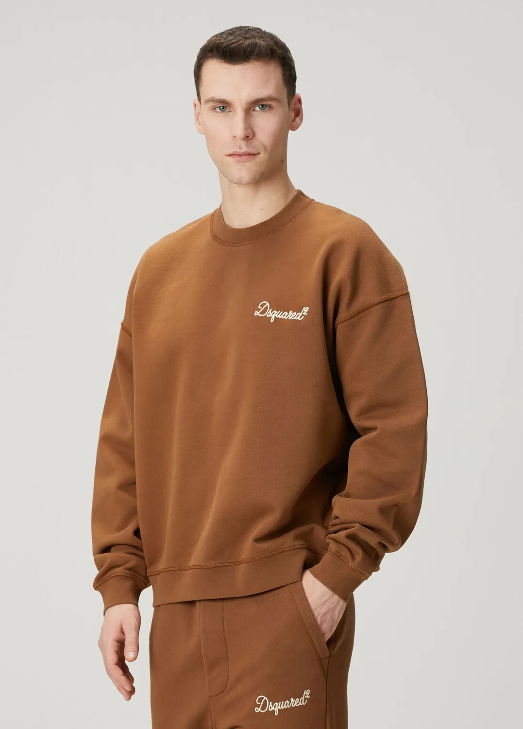 Свитшот Relax Fit Signature Dsquared2, brown — фото 3