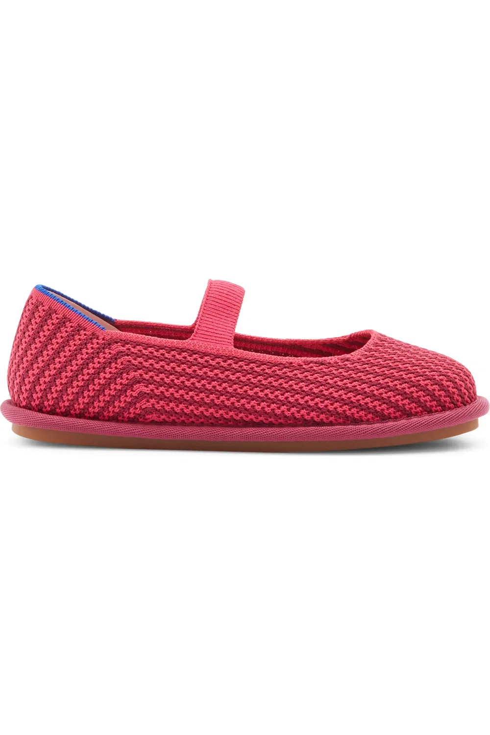 Детские туфли Мэри Джейн на ремешке The Mini Mary Jane Flat Rothy's, Raspberry Stripe — фото 3
