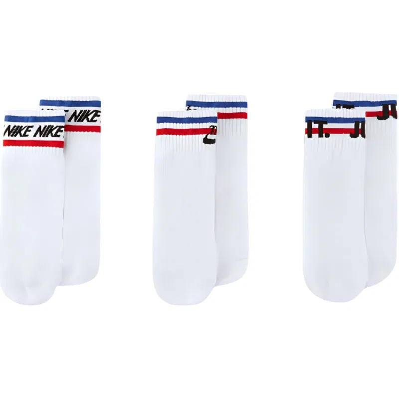 Детские носки-невидимки с логотипом, комплект из 3 пар, Nike, White