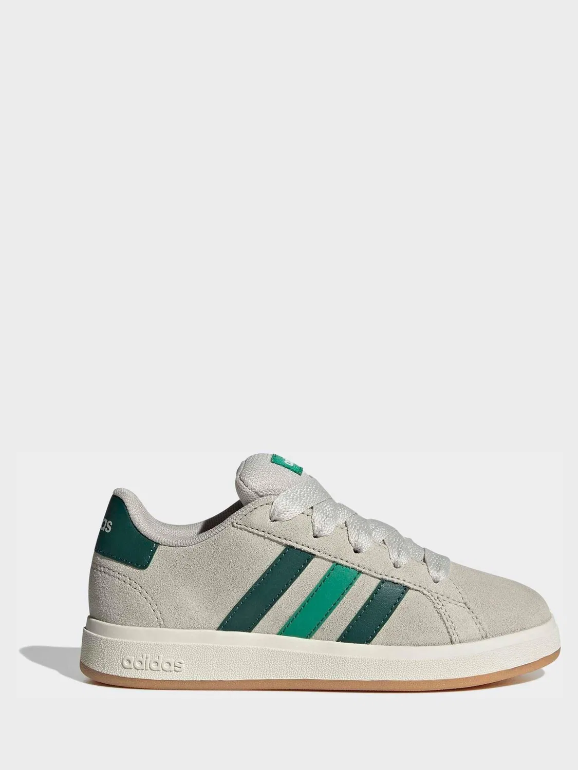 Кроссовки детские suede adidas, серо-зеленые — фото 3