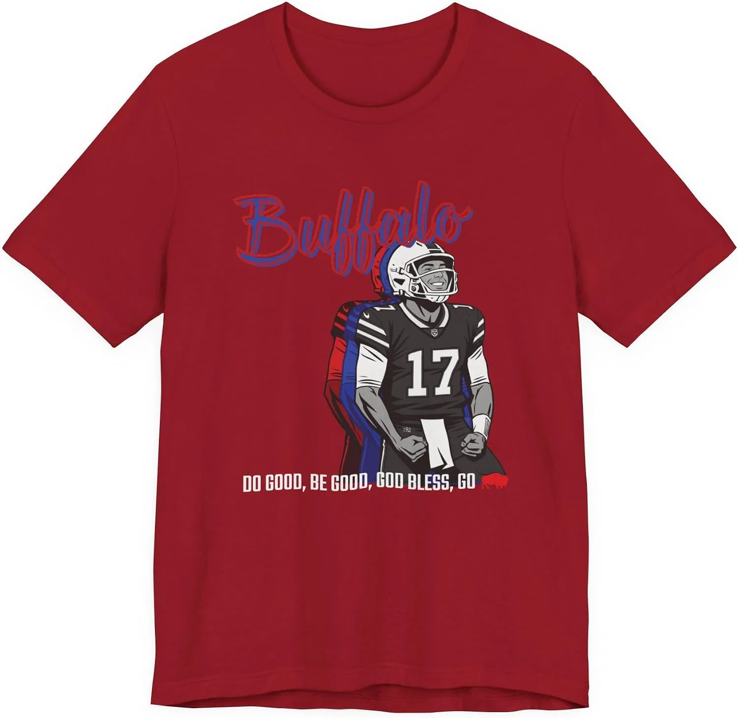 Женская футболка с принтом Buffalo Football Fan Faith Shirt, Canvas Red — фото 2