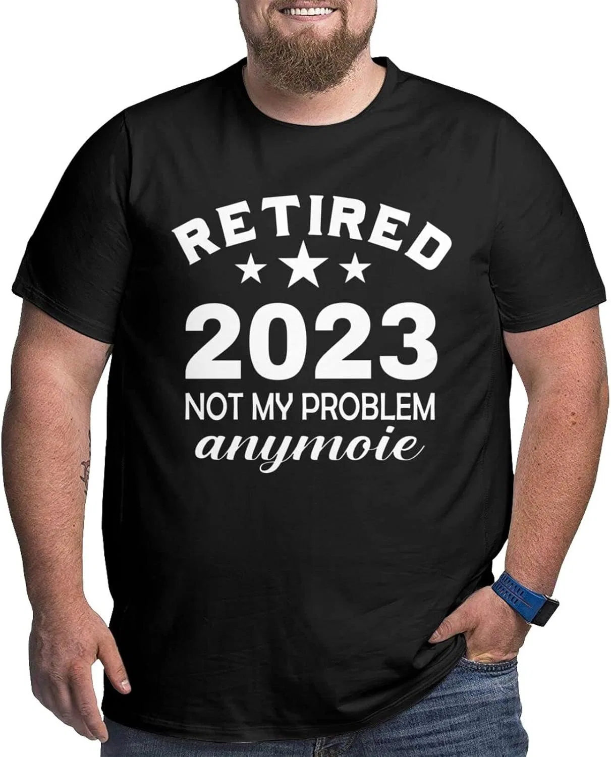 Мужская футболка с графическим принтом Regular Fit, Retired 2023 Not My Problem Birthday Gifts