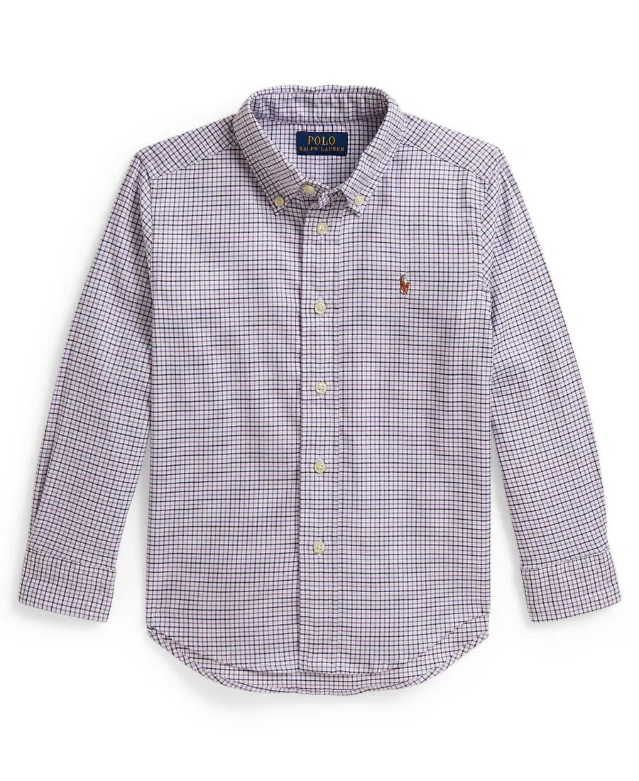 Рубашка с длинным рукавом, с принтом Polo Ralph Lauren, White Purple Multi