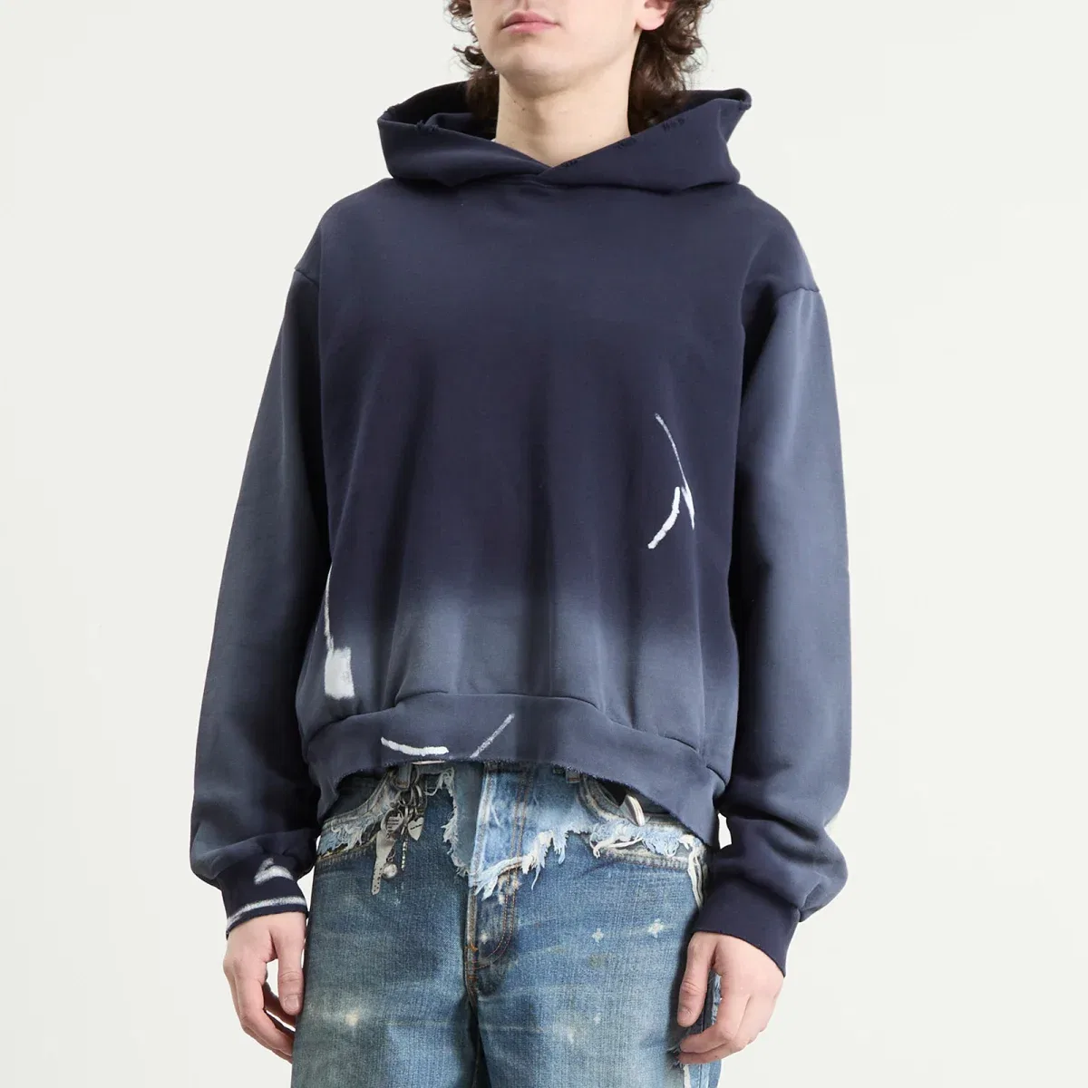Худи с принтом Bow Spray Print Acne Studios, Navy Blue — фото 2