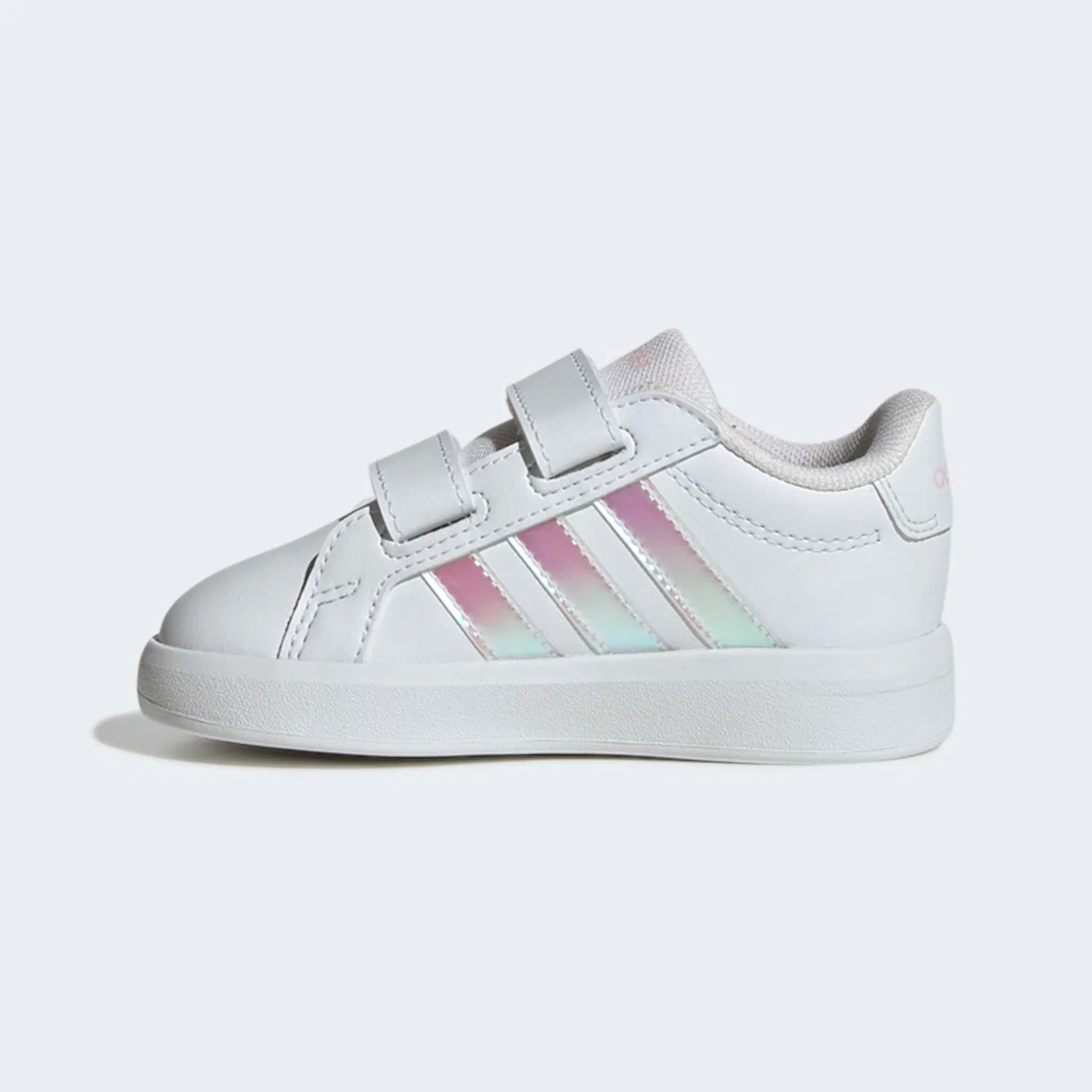 Детские кеды на липучках с мягкой подошвой Adidas Sportswear, Cloud White/Iridescent/Ftwr White — фото 3