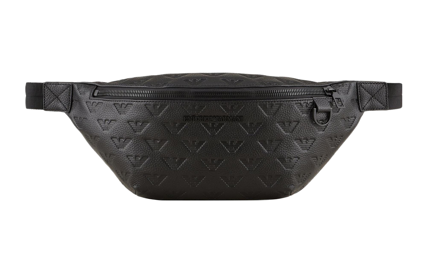 

EMPORIO ARMANI Кожаный поясной рюкзак мужской черный